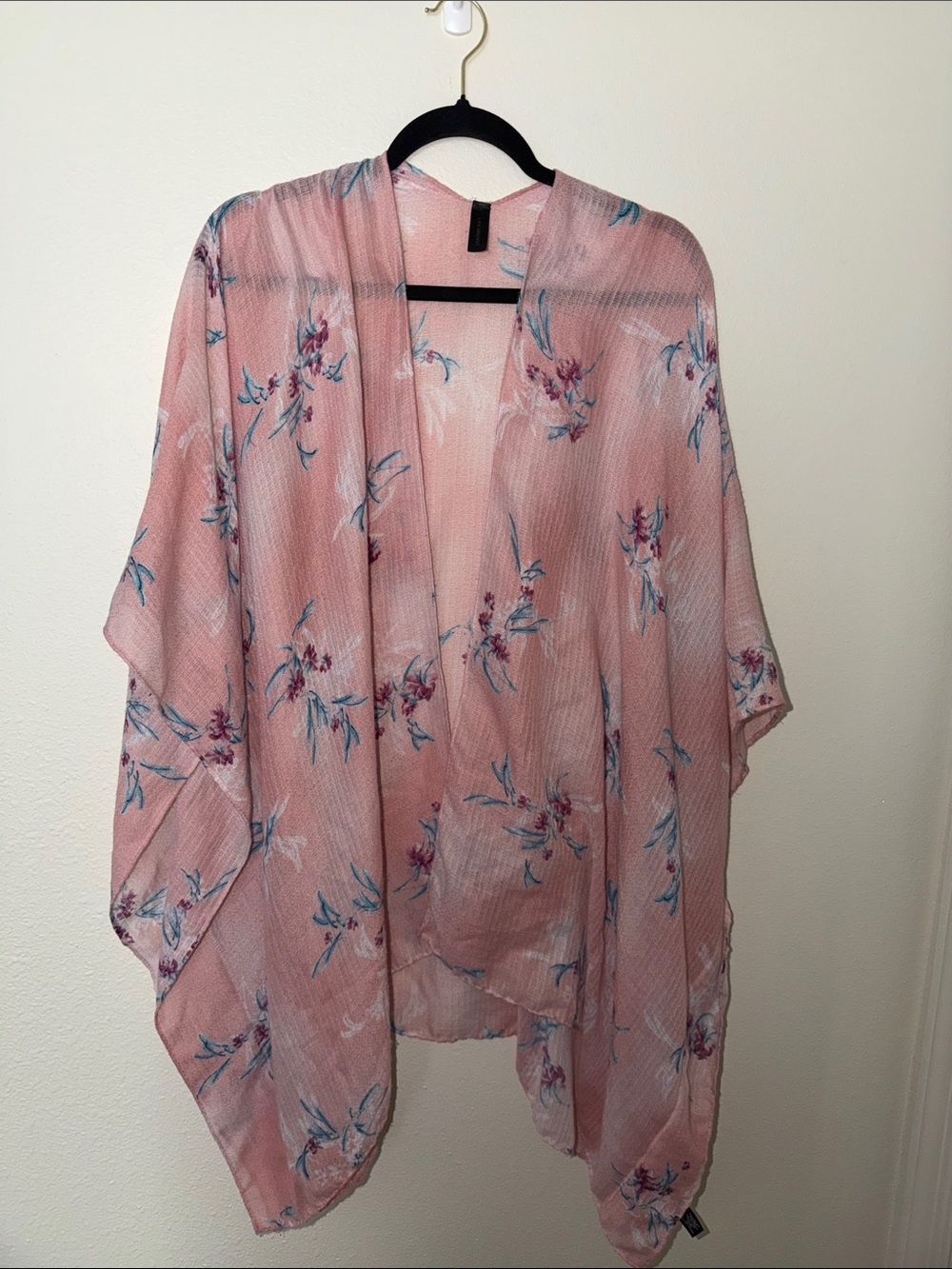 Lane Bryant Pink Floral Sheer Kimono
